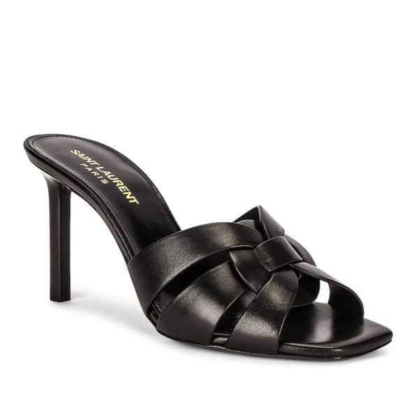 SAINT LAURENT Tribute woven leather mules SZ 36.5 - Picture 15 of 16